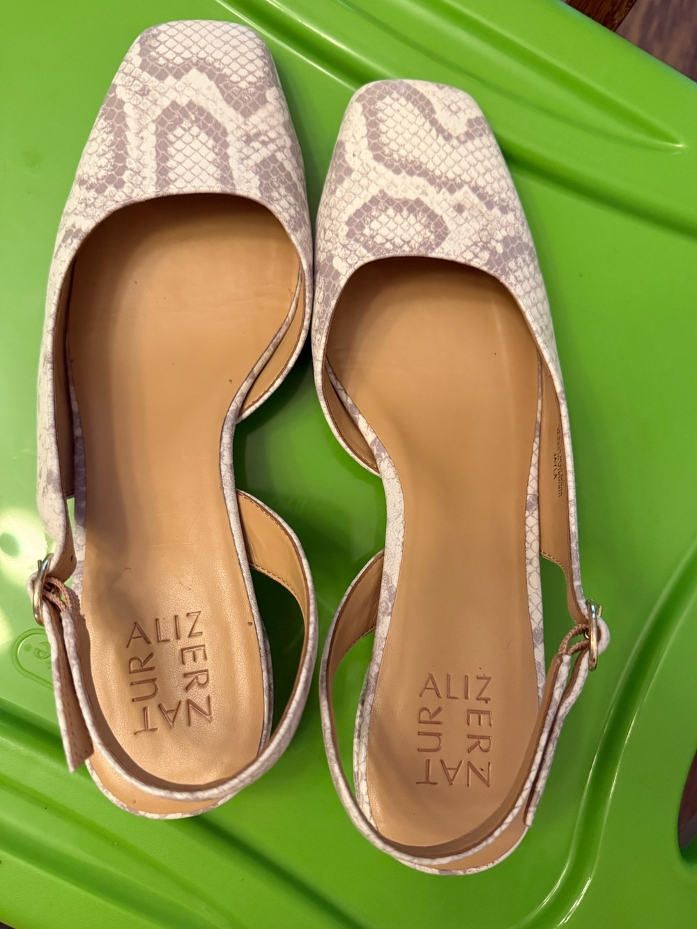 Naturalizer Jayla Snake-Print Slingback Flats